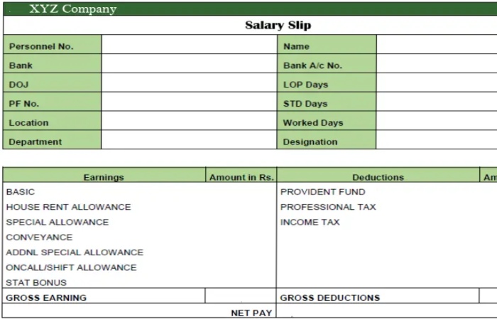 Look at the salary slip