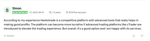 Hankotrade Customer Testimonials on Brokersview.com 2