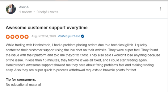 Hankotrade Customer Testimonials on Sitejabber.com 1
