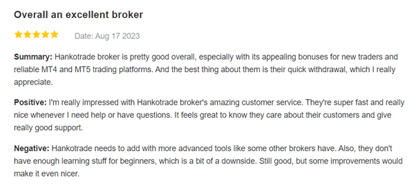 Hankotrade Customer Testimonials on Slashdot.org